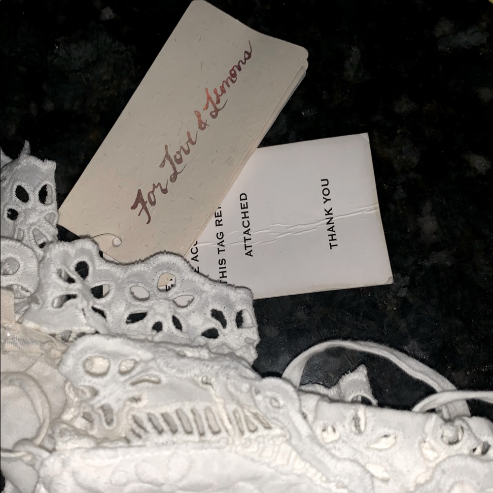 For Love & Lemons Anabella Eyelet Crop Top White